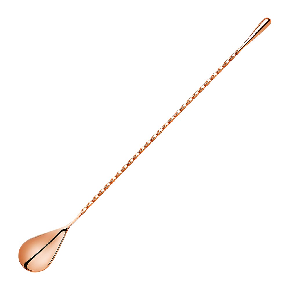 Novatex Bar Spoon with Twisted Shaft, Copper Finish, 30 cm