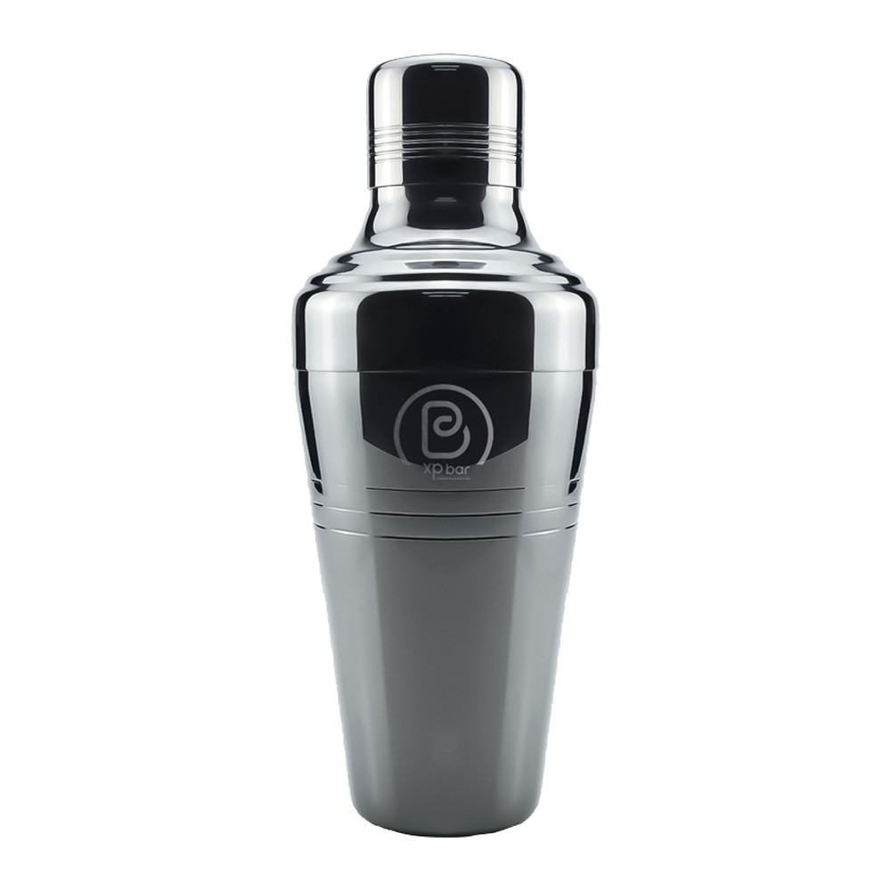 Novatex Cobbler Cocktail Shaker 3-Piece, Black Stainless Steel, 540 ml