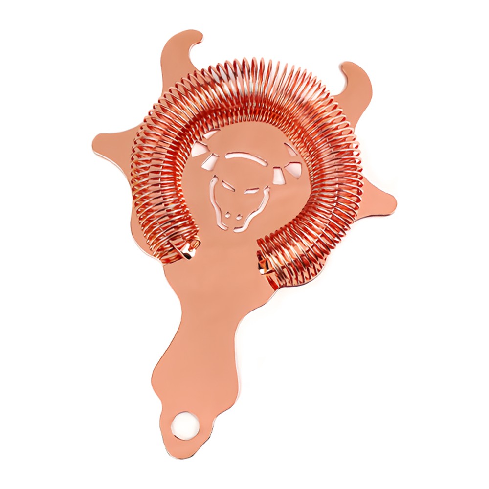 Novatex Hawthorne Cocktail Strainer, Bull Head Design, Copper Finish, Ø9.3 x 20 cm