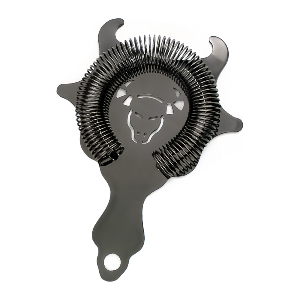 Novatex Hawthorne Cocktail Strainer, Bull Head Design, Black Finish, Ø9.3 x 20 cm