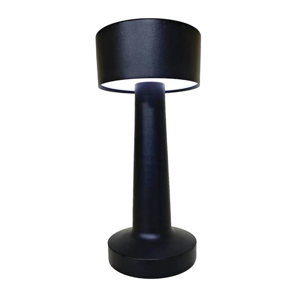 Novatex Rechargeable LED Table Lamp with Drum Top, Matt Black, Ø9 x H21 cm