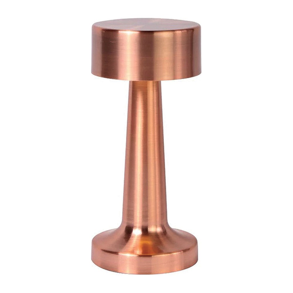 Novatex Rechargeable LED Table Lamp with Drum Top, Rustic Copper, Ø9 x H21 cm