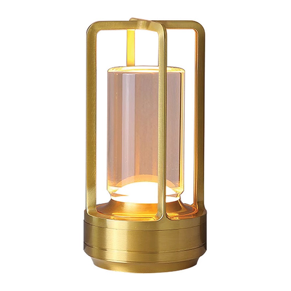 Novatex Rechargeable LED Lantern Table Lamp, Gold, Ø9 x H17.5 cm