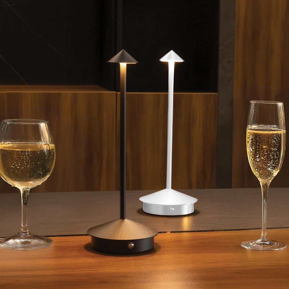Novatex Rechargeable LED Table Lamp with Pointed Top, Matt Black, Ø10 x 29 cm 2