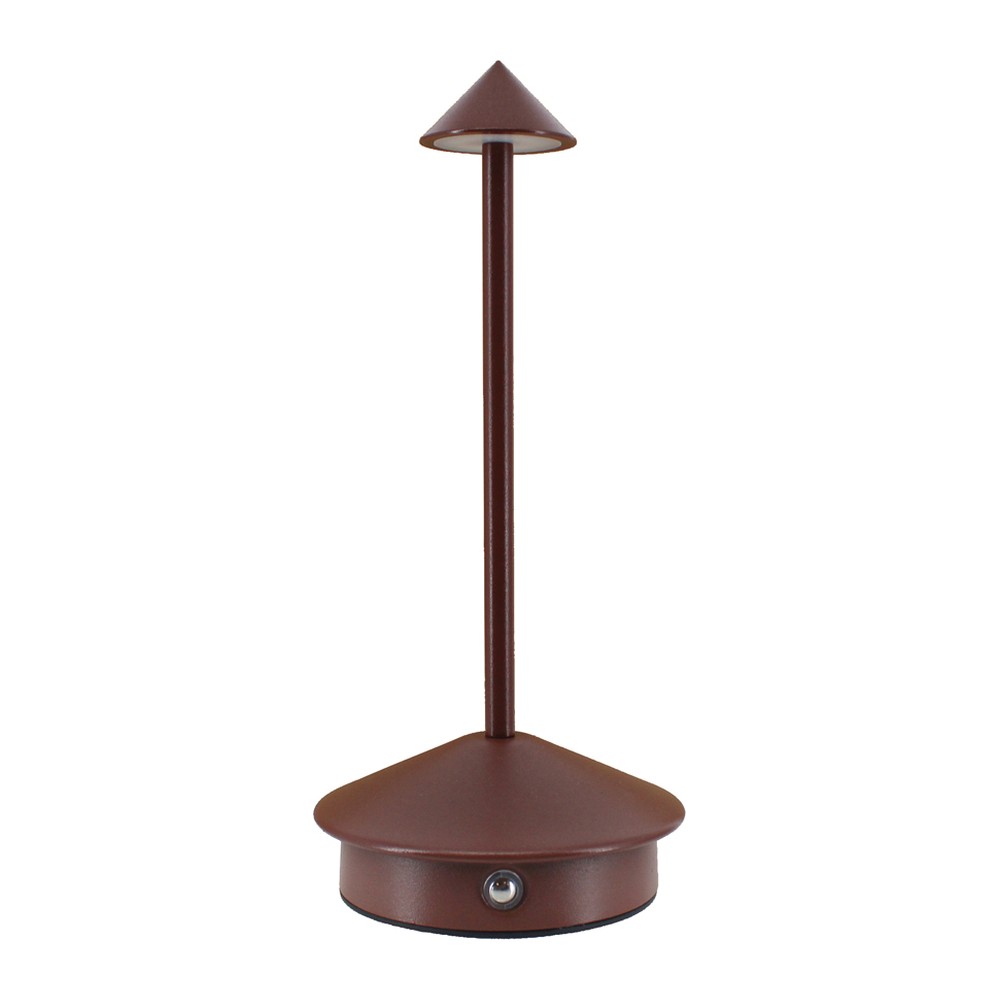 Novatex Rechargeable LED Table Lamp with Pointed Top, Rustic Brown, Ø10 x 22 cm
