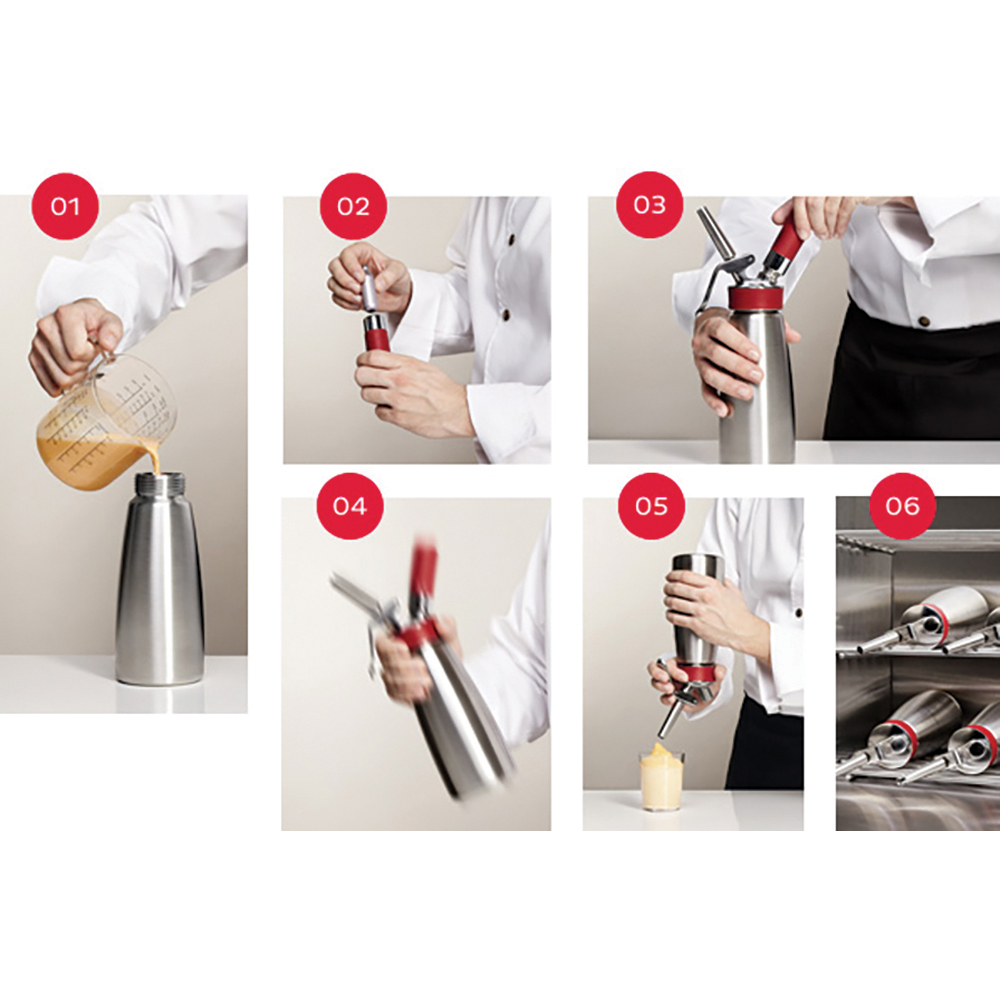 iSi iSi Gourmet Whip - All-Purpose Tool for Espumas, Sauces, and Desserts, 1 L 4